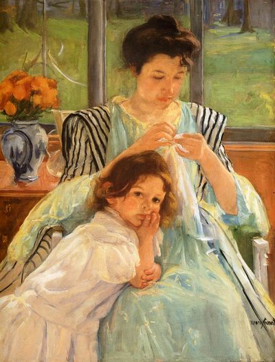 Mary Cassatt Young Mother Sewing oil painting reproduction