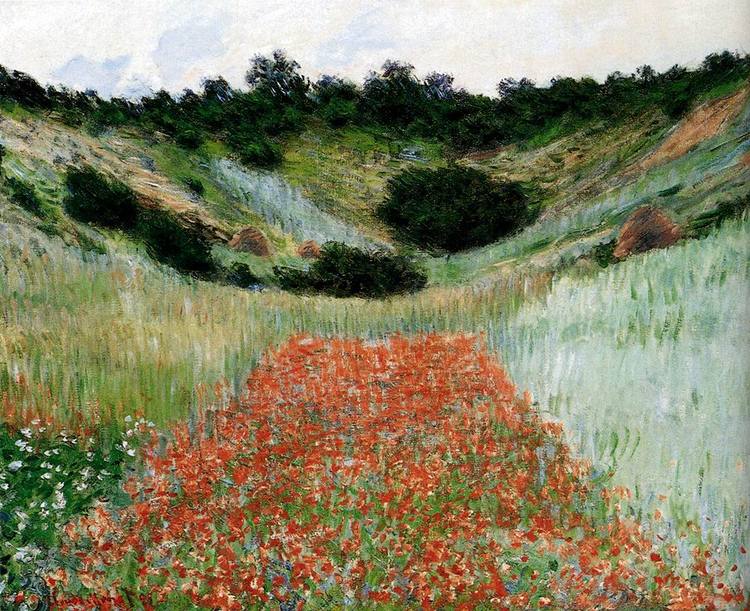Poppy Field In A Hollow Near Giverny Claude Monet 1885