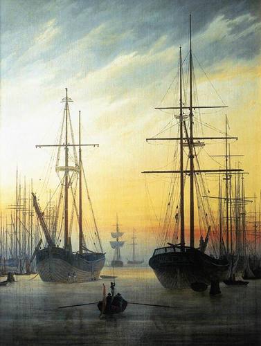 View of a Harbour Friedrich oil painting