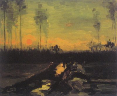 Vincent Van gogh Landscape with sunset