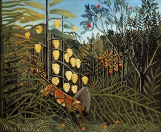 Henri Rousseau Struggle between Tiger and Bull in a Tropical Forest