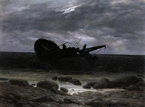 Wreck in the Moonlight Friedrich oil painting