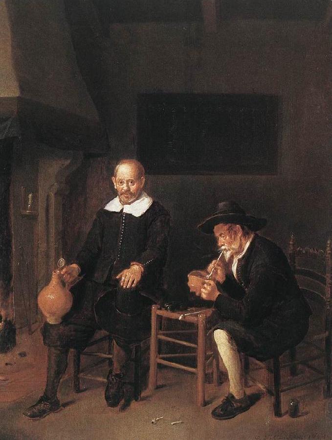 Interior with Two Men by the Fireside f