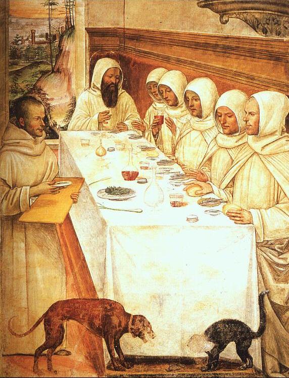 St.Benedict & his Monks Eating in the Refectory