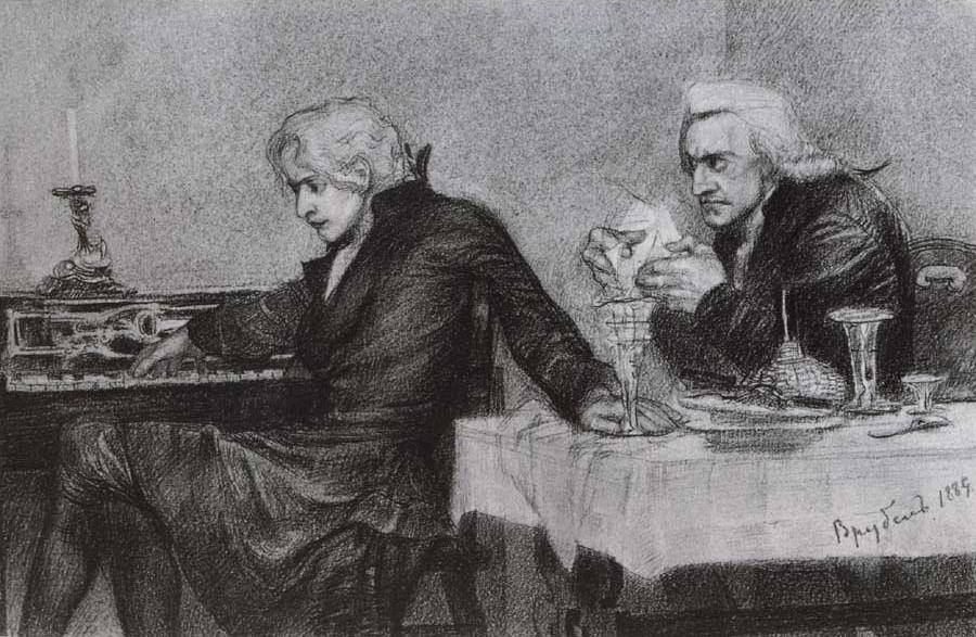 Salieri Pouring Poison Into Mozarts Glass