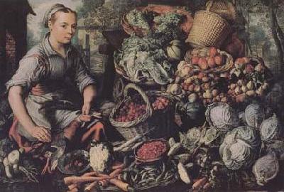 Market Woman with Fruit,Vegetables and Poultry (mk14)