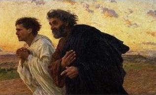 The Disciples Peter and John Running to the Sepulchre on the Morning of the Resurrection, c.1898