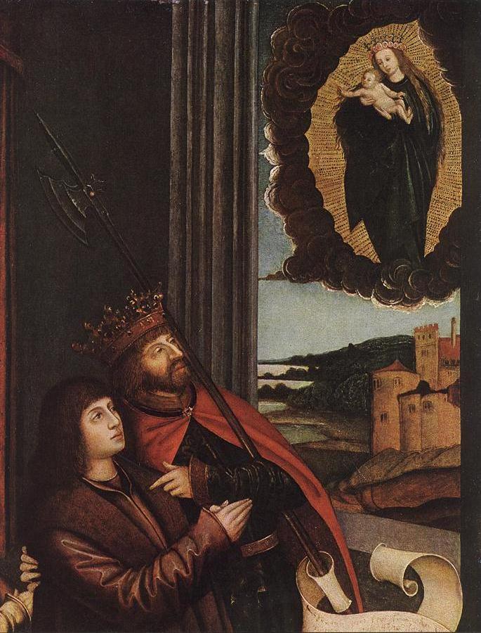 St Ladislas Presents Wladislav II and his Sons to the Virgin (detail) wr