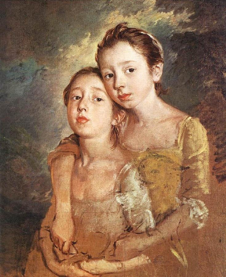 The Artist s Daughters with a Cat