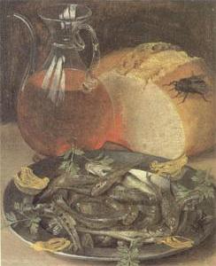 Still Life with Fish and a Flask of Wine (mk05)