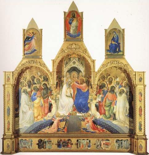 The Coronation of the Virgin with Saints and Angels The Annunciation and The Blessing Redeemer