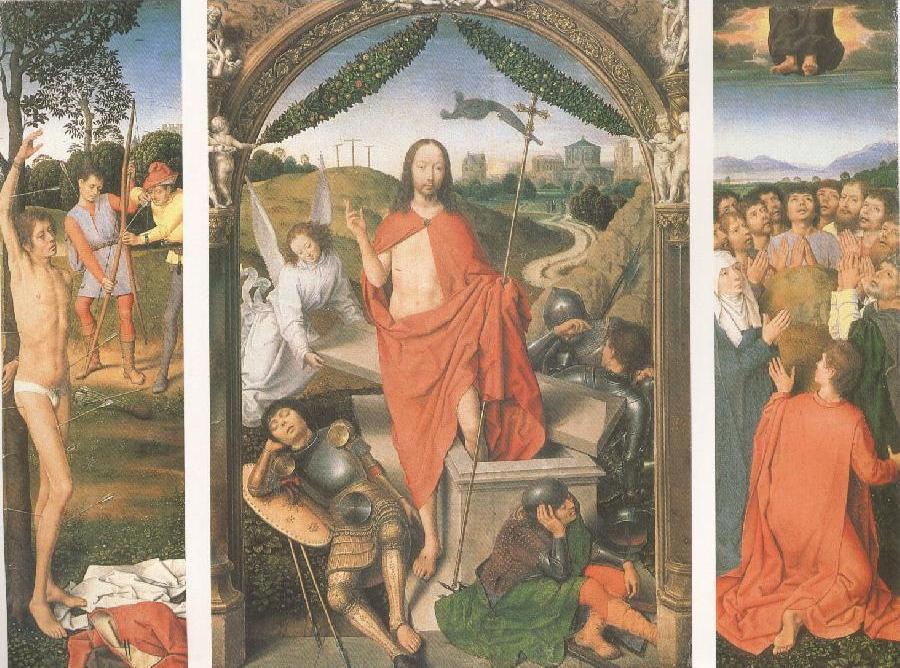 The Resurrection with the Martyrdom of st Sebastian and the Ascension a triptych (mk05)