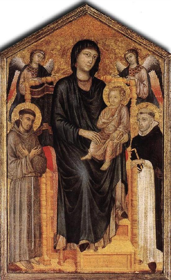 Madonna Enthroned with the Child, St Francis St. Domenico and two Angels dfg