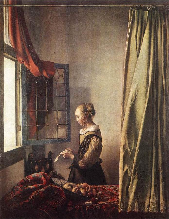 Girl Reading a Letter at an Open Window