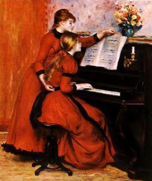 Two Young Girls at the Piano