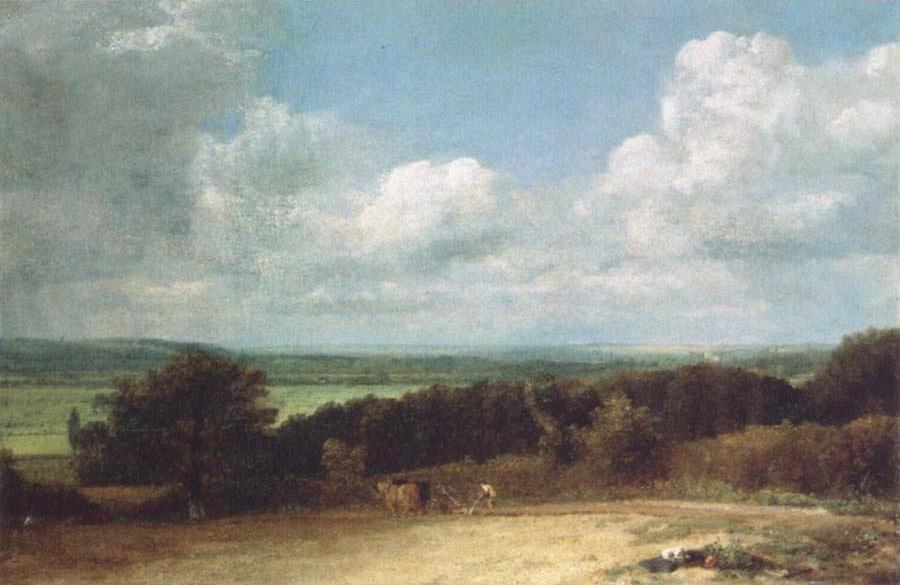 A ploughing scene in Suffolk