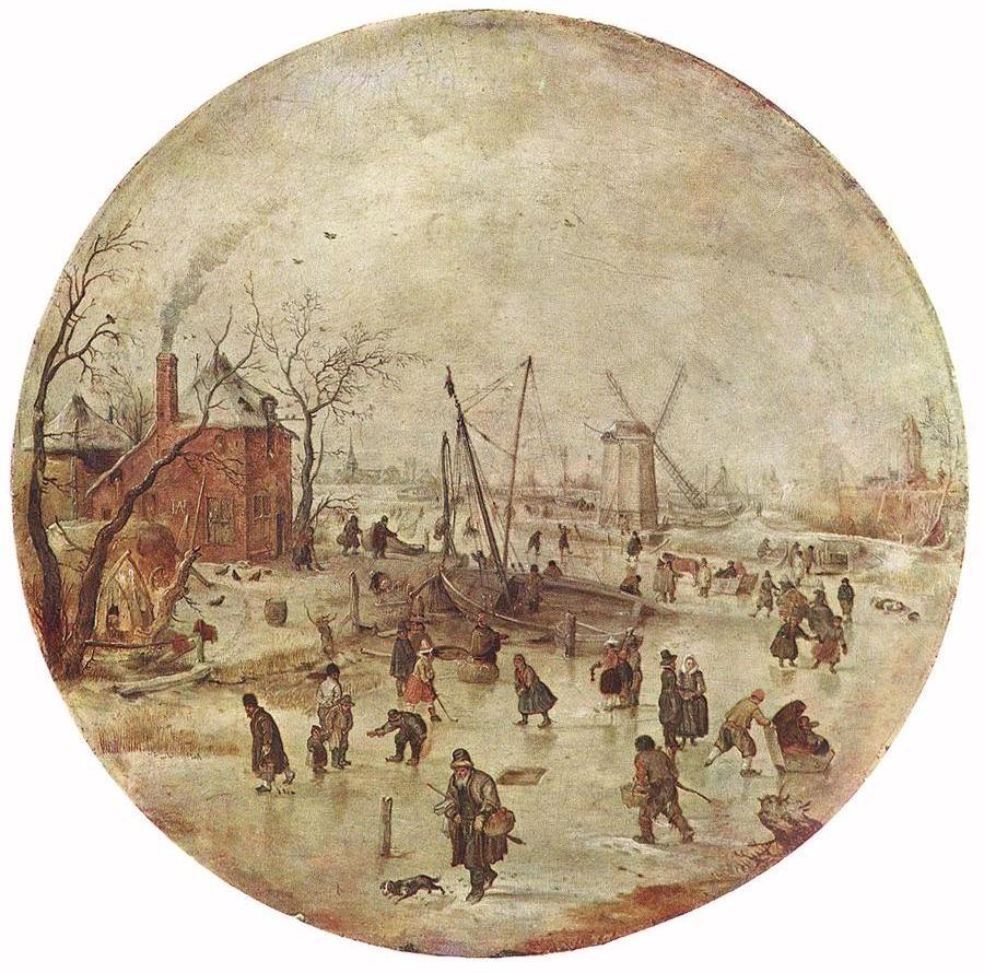 Winter Landscape with Skaters fff