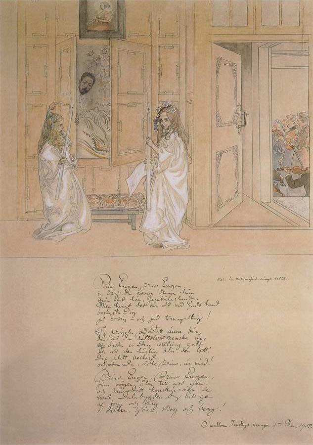 Morning Serenade for prince Eugen at carl Larsson-s home on march 4 1902