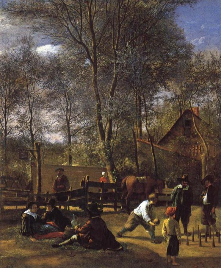 Skittle Players Outside an Inn