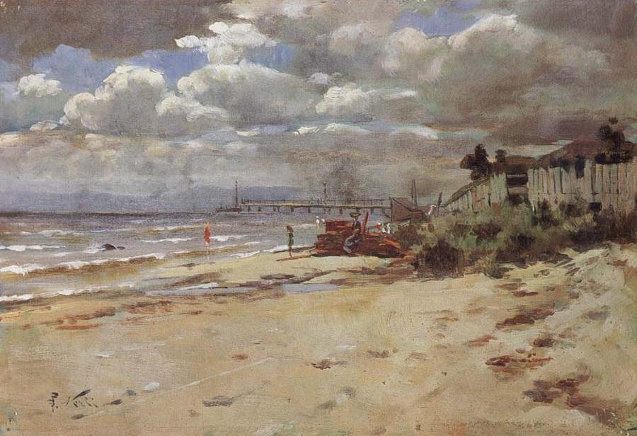 Coast scene with pier