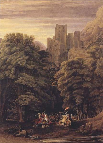 A Scene in the vicinity of a Baronial Residence in the reign of Stephen (mk47)