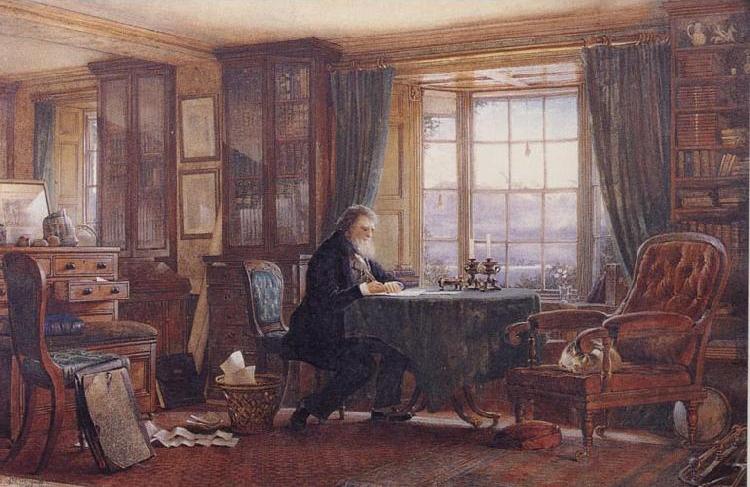 John Ruskin in his Study at Brantwood Cumbria