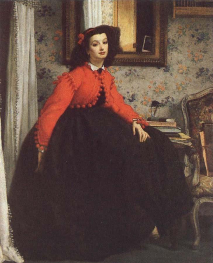 Portrait of Mill L L,Called woman in Red Vest