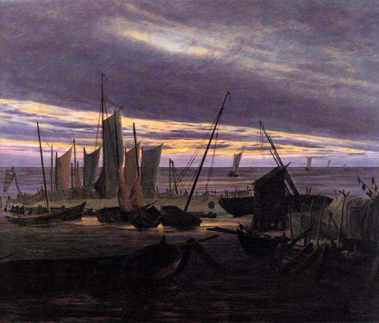 Boats in the Harbour at Evening