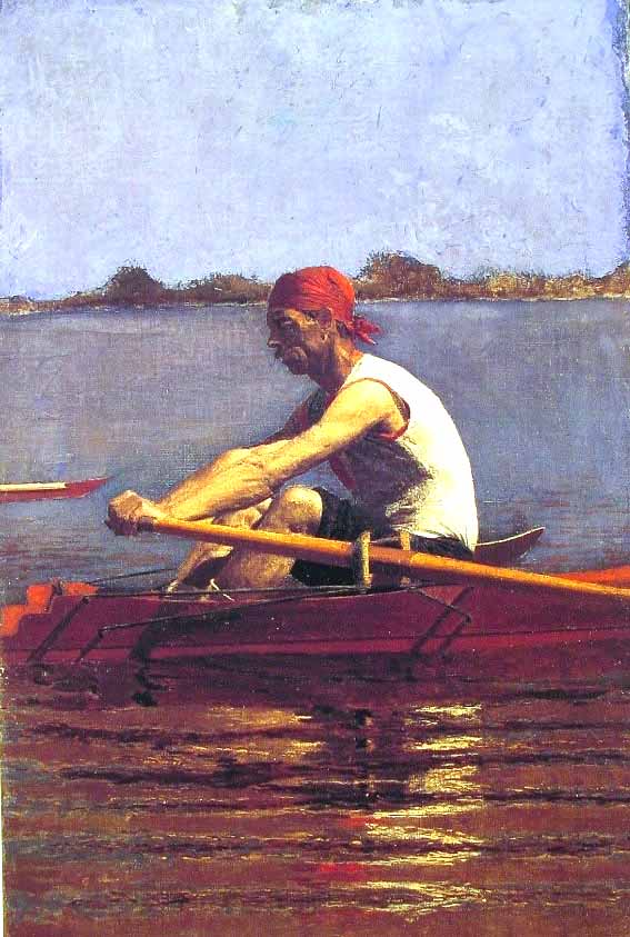 John Biglin in A single Scull