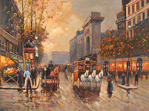 Paris Winter Street Scene