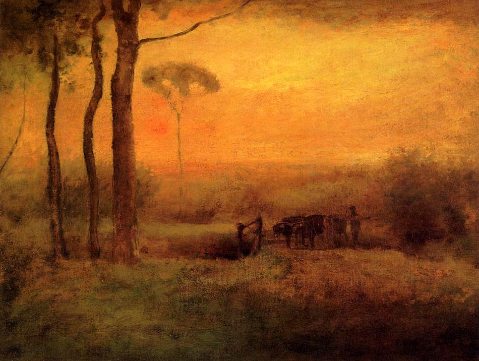 Pastoral Landscape at Sunset