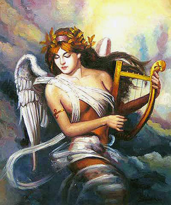 Angel Playing Harp