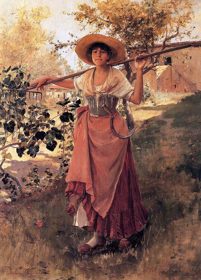 Girl with Rake