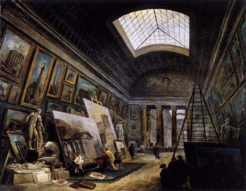 Imaginary View of the Grande Galerie in the Louvre