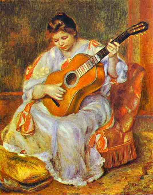 A Woman Playing the Guitar