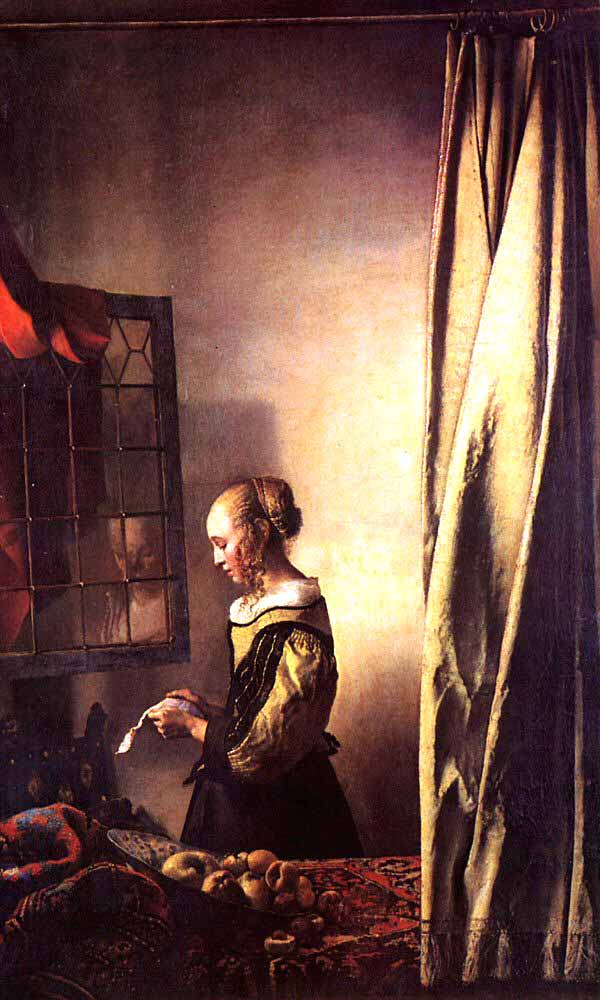 Girl Reading a Letter at an Open Window