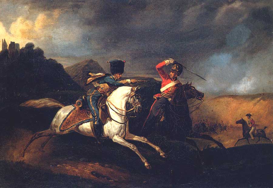 Two Soldiers on Horseback