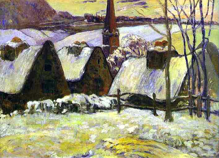 Breton Village in Snow