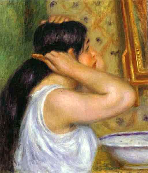 The Toilette Woman Combing Her Hair