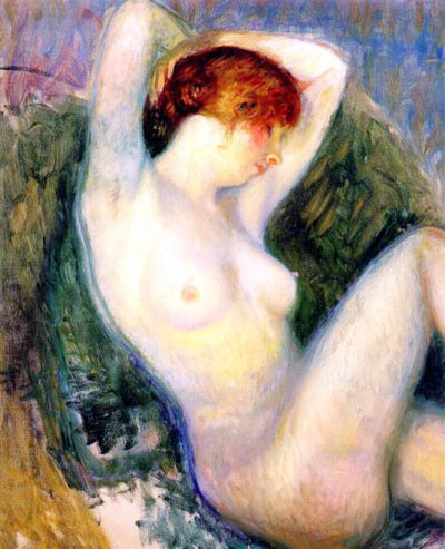 Nude in a Green Chair by William Glackens