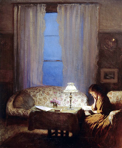 Reading by Lamplight