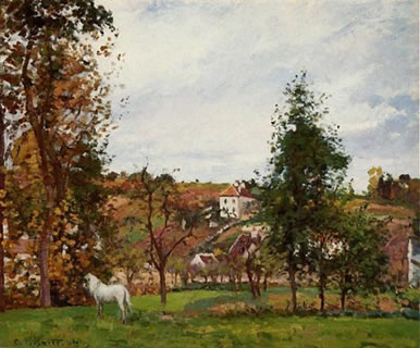 Landscape with a White Horse in a Meadow