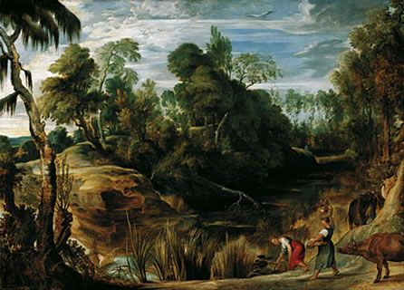 Landscape with Milkmaids and Cows