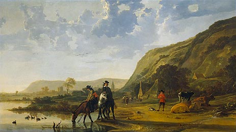 River Landscape with Riders