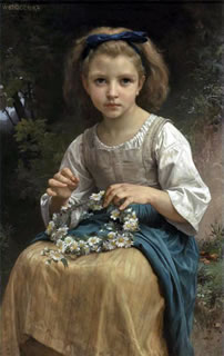 Child Braiding a Crown