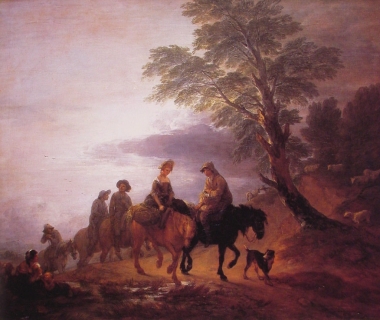 Open Landscape with Mounted Peasants