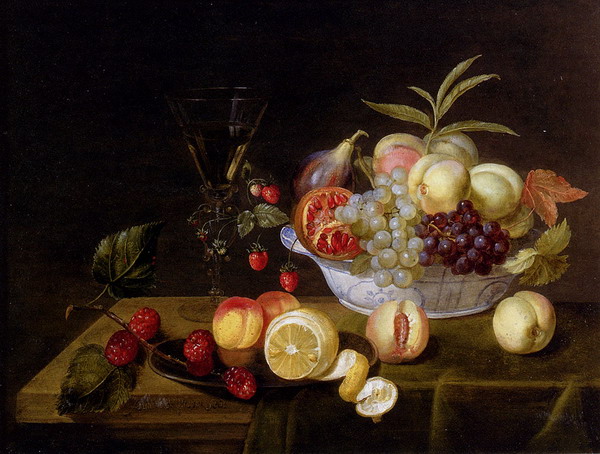 Peaches, Grapes, Pomegranates, Figs And Wild Strawberries In A Wan-Li