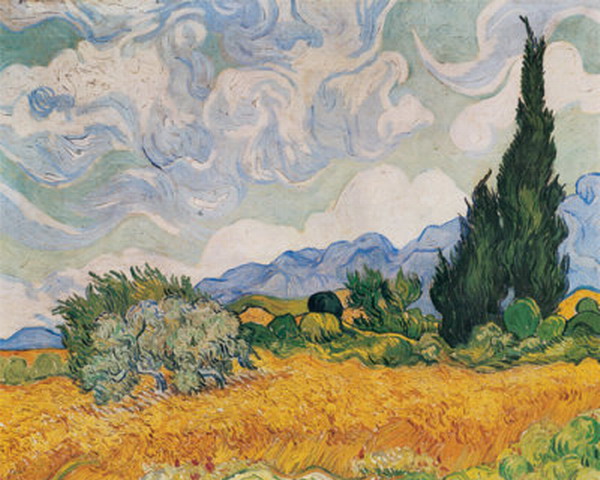 Wheatfield with Cypresses