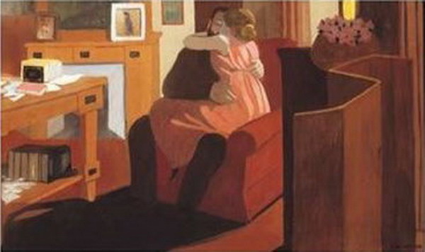 Intimacy, Couple in an Interior with a Partition, 1898