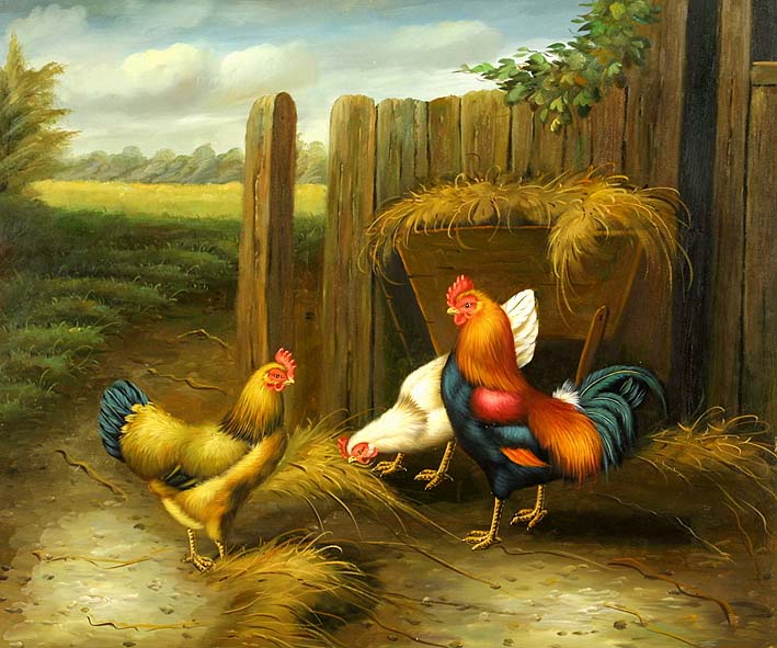 Rooster and Hens